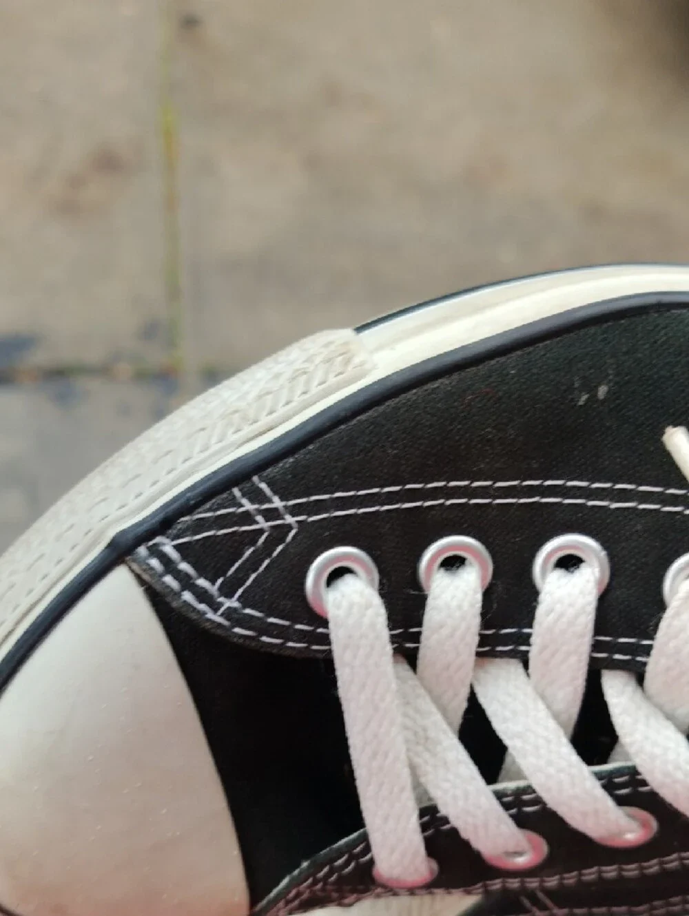 Converse Black Canvas Low-Top Sneakers with White Laces